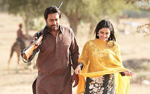 A still from Pollywood film, Bhajjo Veero Ve ft. Amberdeep Singh and Simi Chahal